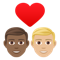 Couple with Heart- Man- Man- Medium-Dark Skin Tone- Medium-Light Skin Tone emoji on Emojione